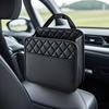 Universal Car Seat Hanging Storage Bag - Multi-Pocket Organizer with  PU Leather, Spacious Design for SUVs, MPVs & Sedans - Black