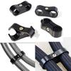 8pcs AN-6 AN6 14MM Braided Hose Separator Clamp Bracket Black Oil Fuel Hose Line
