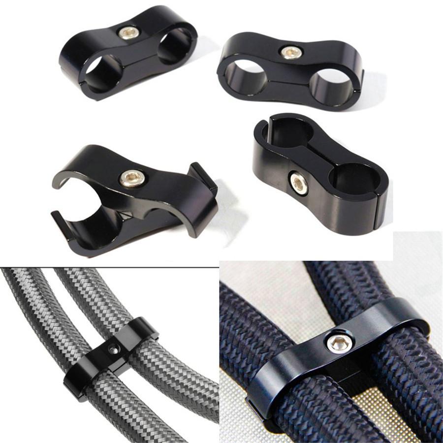 8pcs AN -6 AN6 14MM Braided Hose Separator Clamp Fitting Adapter Bracket Black