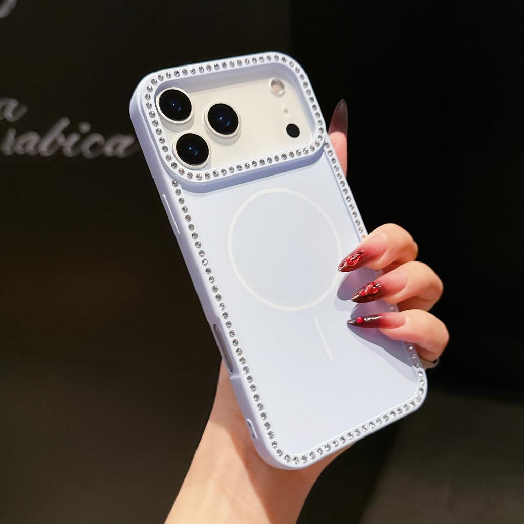 Luxus Glitzer Diamant Rahmen für Magsafe Magnetische Hülle für iPhone 17 Air 16 15 14 Plus 13 12 11 Pro Max Klare Hard Candy Hülle