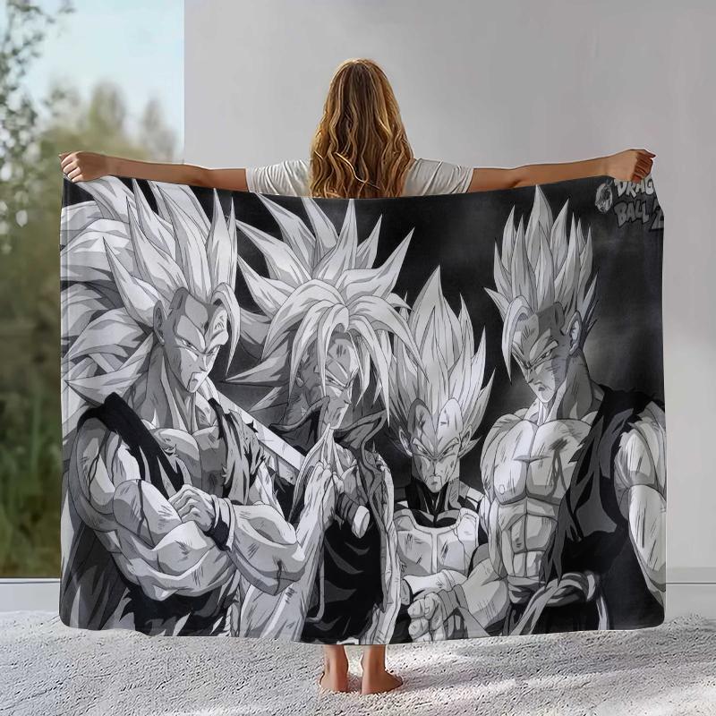 Anime D-Dragon Ball Game Cartoon Flannel Blanket,Ultra Soft Warm Plush Throw for Home Bedroom Bed Sofa Cover Office Camping