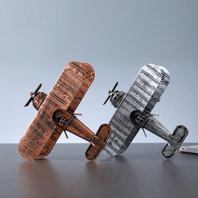 Jouet en Métal Ancien Modèle d'Avion en Métal Avion Mod Metal Biplan Modèle d'Avion Souvenir