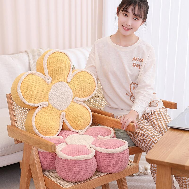 Soft Stuffed Flower Extra Thick Cushion Girly Room Decor Pillow Lifelike Sunflower Plush Toys Baby Kids Birthday Gift 50/65cm