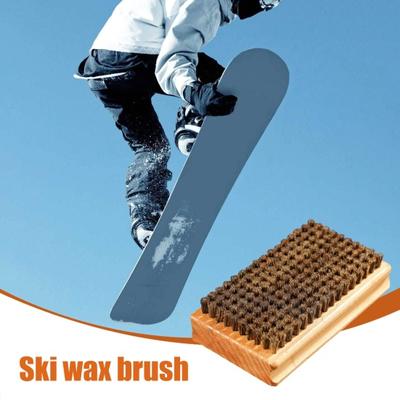 1/3Pcs Snowboard Wax Brush Snowboard Wax Kit Nylon/Brass/Horsehair Brush for Snowboard Waxing Polishing