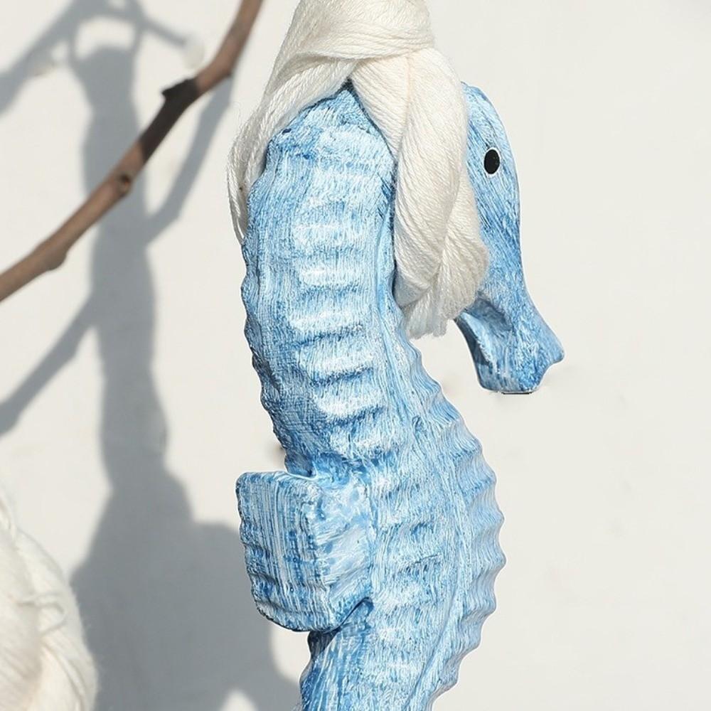 Rustic Style Seahorse Wind Chime Hand Carved Mediterranean Car Seahorse Hanger Marine Themed Handcrafted Wooden Door Chimes