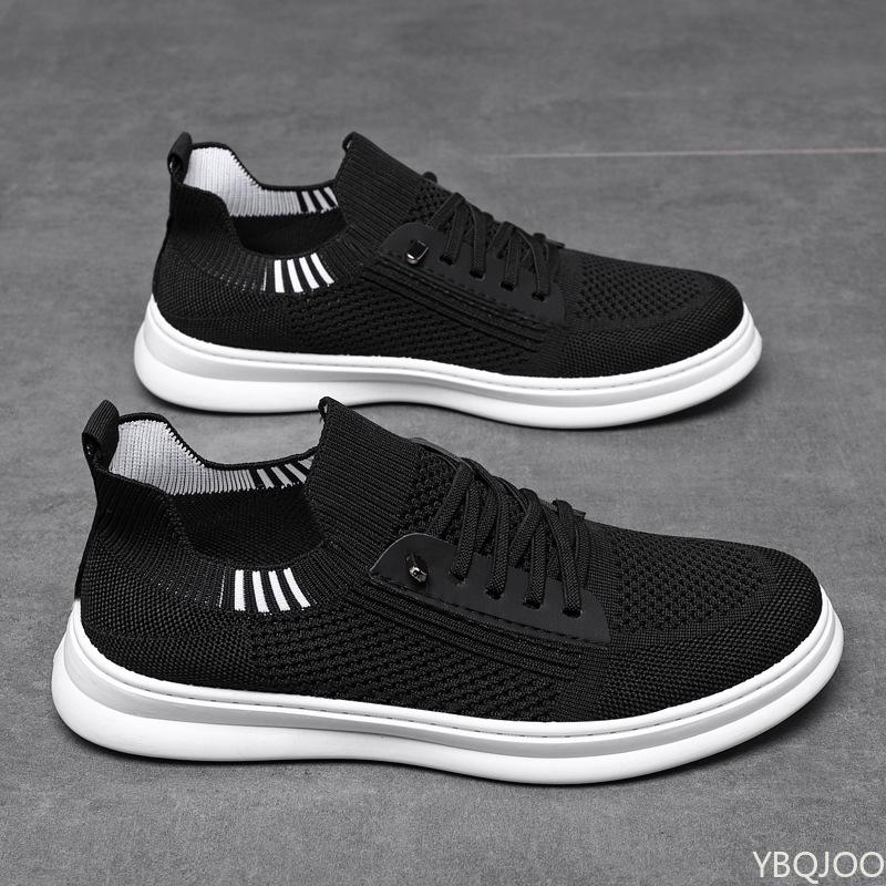 Trendy Shallow Mouth Men's Sports Shoes Spring Mesh Breathable Round Toe Casual Soft Sole Running Sports Board Shoes Sneakers