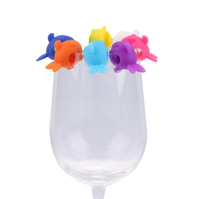 6Pcs Silicone Glass Charms Wine Charms Cute Fish Wine Glass Markers