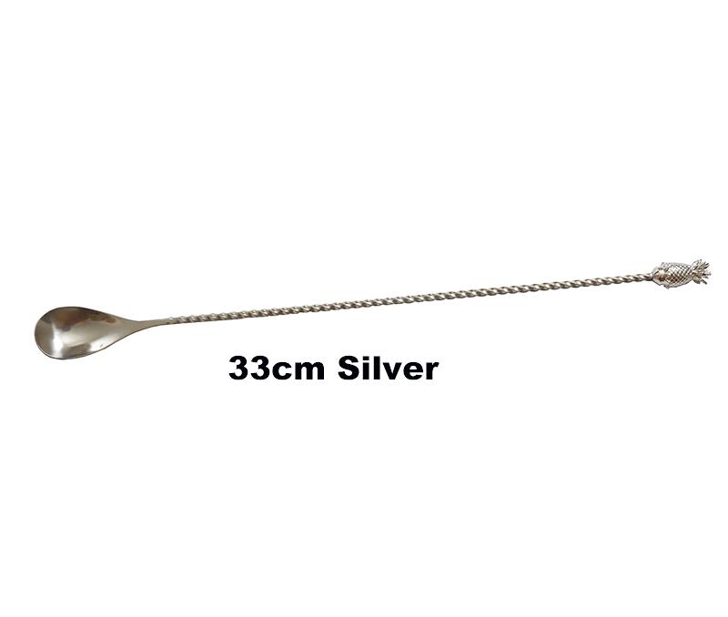Pineapple Bar spoon Stainless Steel Mixing Spoon, Spiral Pattern Bar Cocktail Shaker Spoon