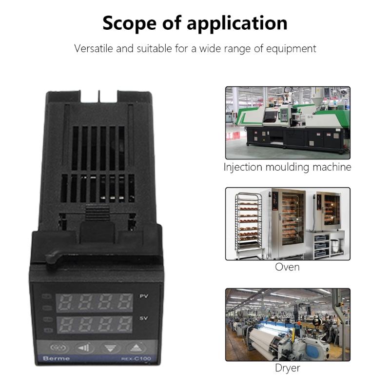 Digital PID Temperature Controller REX-C100 PID Thermostat Temperature Controller Digital 40DA SSR Relays K Thermocouple