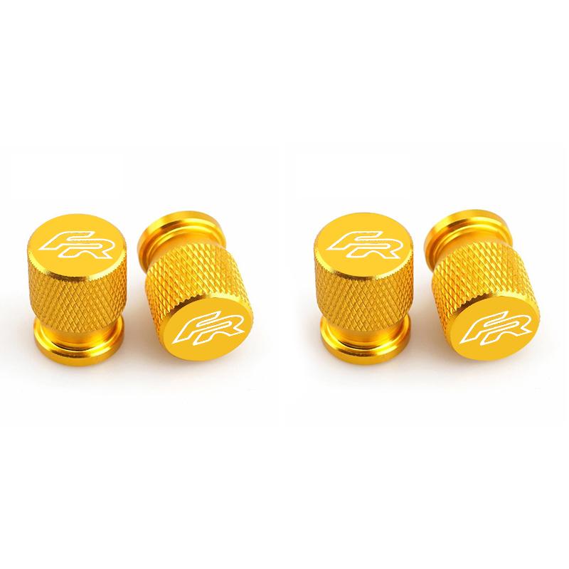 4Pcs/Set FR Emblem Aluminum Car Wheel Tire Valve Caps Dust Covers Rim For Seat FR Ibiza Altea Leon Cupra Cordoba Alhambra Arosa