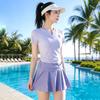 Womens Plus Size Modest Skirted Two Piece Swimsuit Swimming Pool Training Quick Dry Sport Swimwear