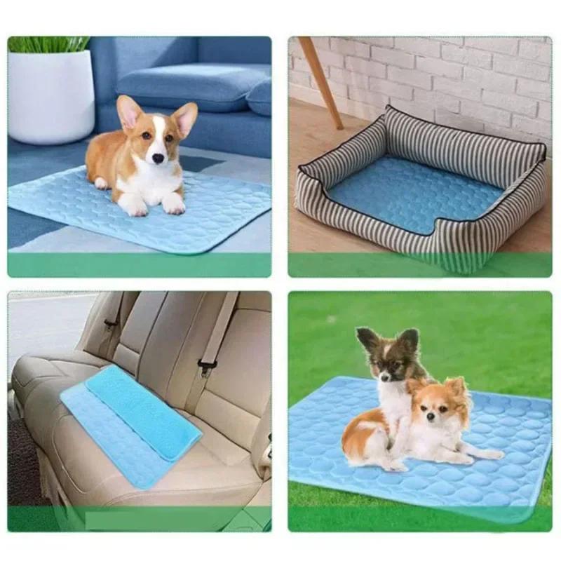 Summer 50x40cm Dog Pet Cool Mat for Summar Breathable Comfortable Mat Reusable Training Pad Dog Car Seat Cover Dog Bed