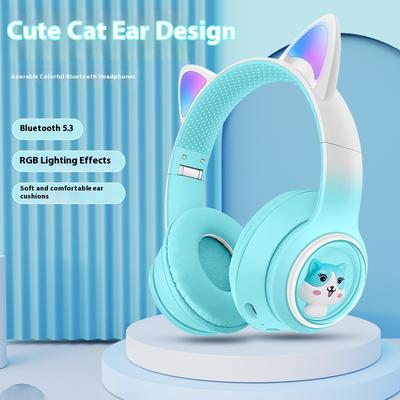 Leuchtendes Katzenohren-Headset Bluetooth-Headset Subwoofer Spiel E-Sport Kabelloses Headset