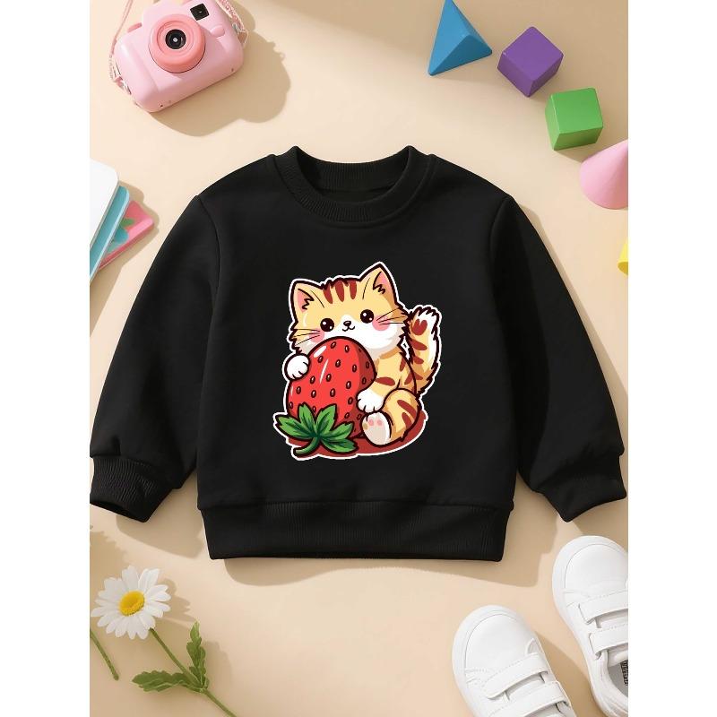 Kids Sweatshirt New Children's Crewneck Sweatshirt, Casual Long-Sleeve Crewneck Pullover With Slightly Stretchy Fabric, Suitable For Autumn And Winter