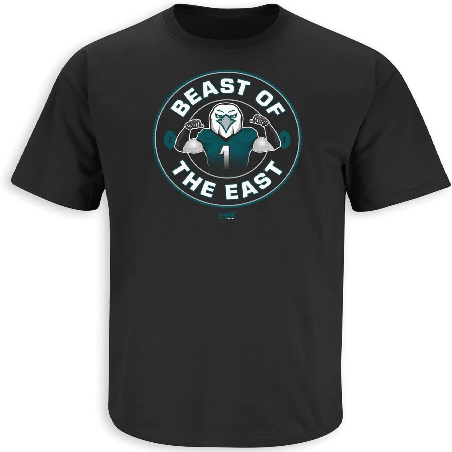 Smack Apparel Beast of The East T-Shirt for Philadelphia Football Fans (SM-5XL) S чёрный