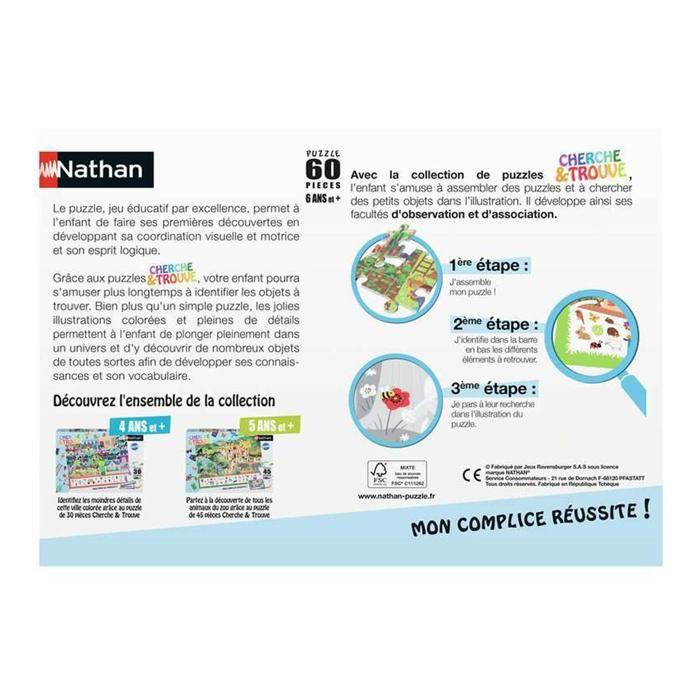 Puzzle 60 pièces : Cherche et trouve : Au jardin