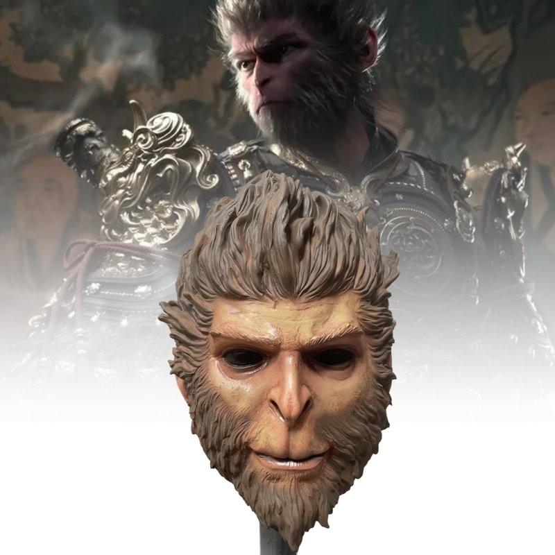 Schwarze Wukong Mythische Affenmaske für Halloween-Kostümparty und Cosplay-Requisiten