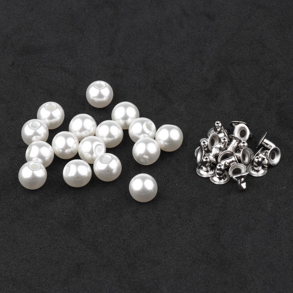 Faux Pearl Studs Decorative Rivet Buttons Plastic Beads Garment Accessories for DIY Crafts Clothes