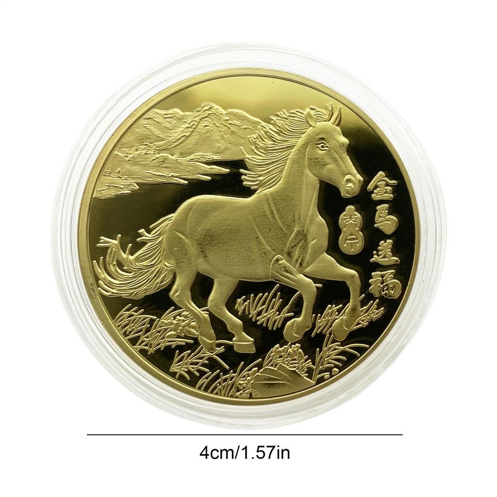 2026 Year Of The Horse Souvenir Coin ZodiacGolden Horse Blessing Commemorative Coin New Year Collectible Coin Decoration