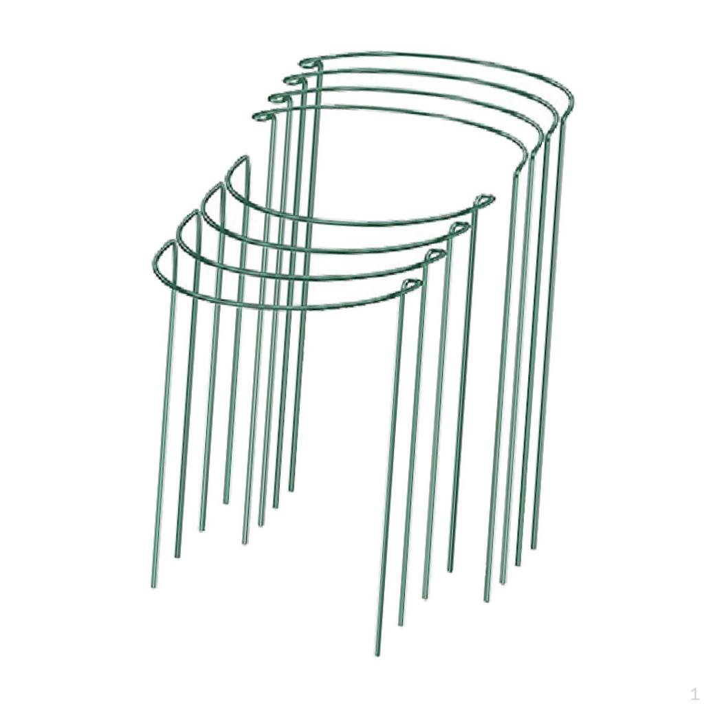 8 Pieces Plant Support Stakes Metal Garden Rings Half Round Easy To Install Stake for
