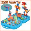 450Pcs Kids STEM Drill Set Creative Mosaic Puzzle Building Blocks Educational Engineering Kit with Screwdriver for Boys Girls