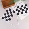 10pcs Decor Checkered Black and White Pennant Banner Racing Flags Stick Racing Traffic Cones Party Racing Car Party