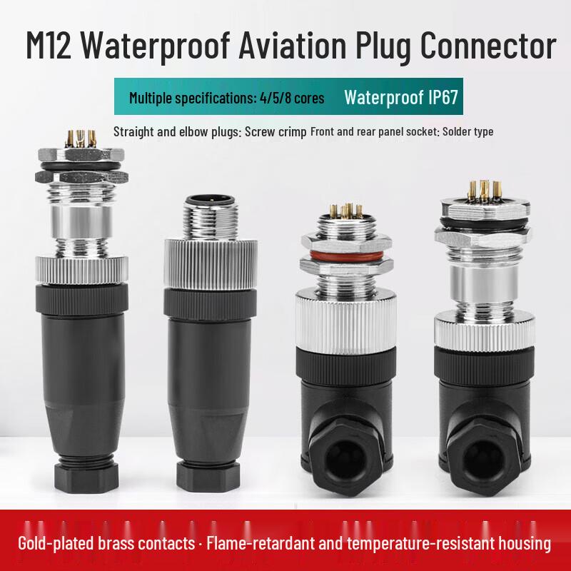 M12 Waterproof Aviation Sensor Cable Connector