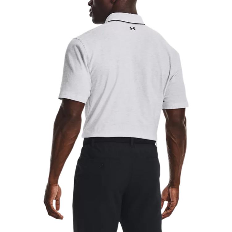 Under Armour Contrast Trim Casual Pullover Short Sleeve Polo Shirt Men Tops White 1377363-100