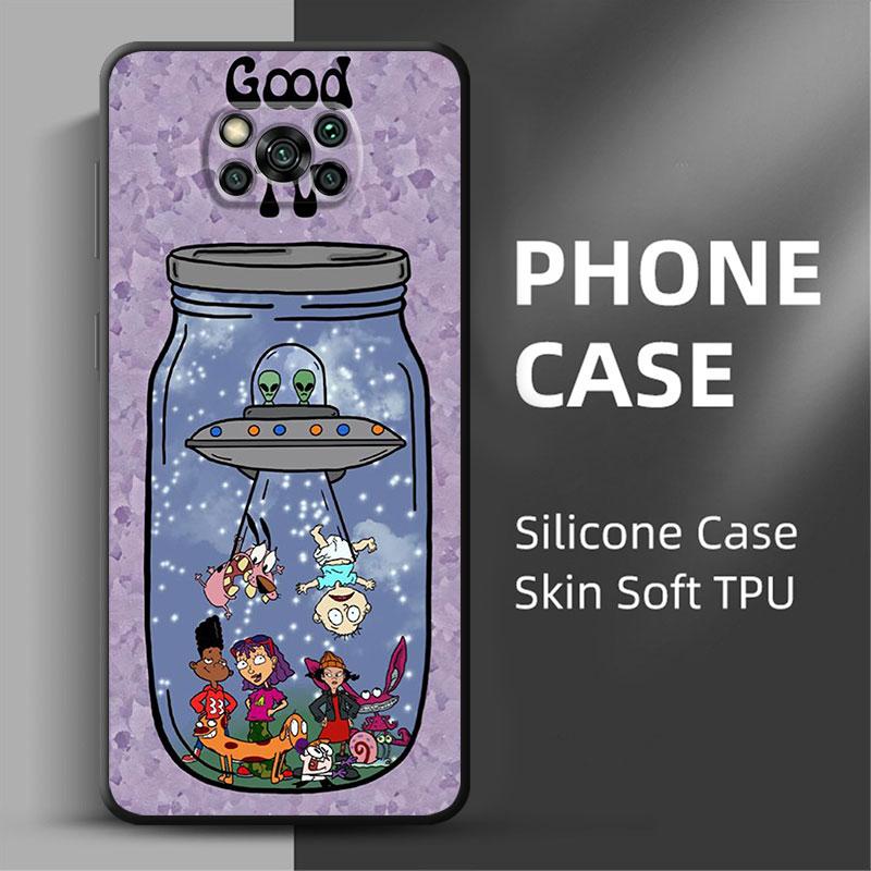 Cartoon-Rugrat Anime Handyhülle für Poco X4 M3 F1 X3 NFC M4 5G F4 C40 X3 Pro F3 GT M3 Pro X3 GT Schwarz Weiche Hülle Luxus Funda