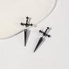 1pair Retro Gothic Dagger Stud Earrings with Artificial Crystal Decor, Cool Halloween Holiday Gifts