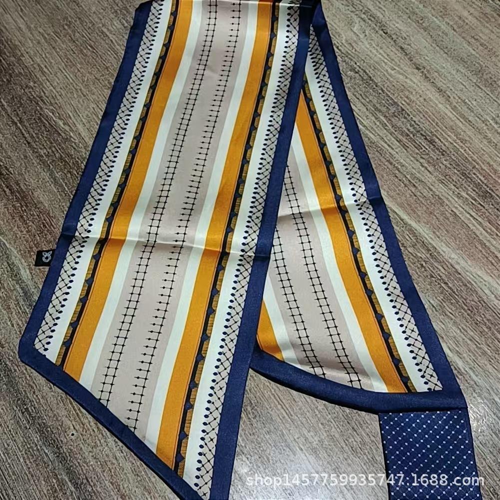 Silk Scarf Small Long Square Scarf Women'S High-End Neck Protection Scarf Professional Matching Shirt Scarf