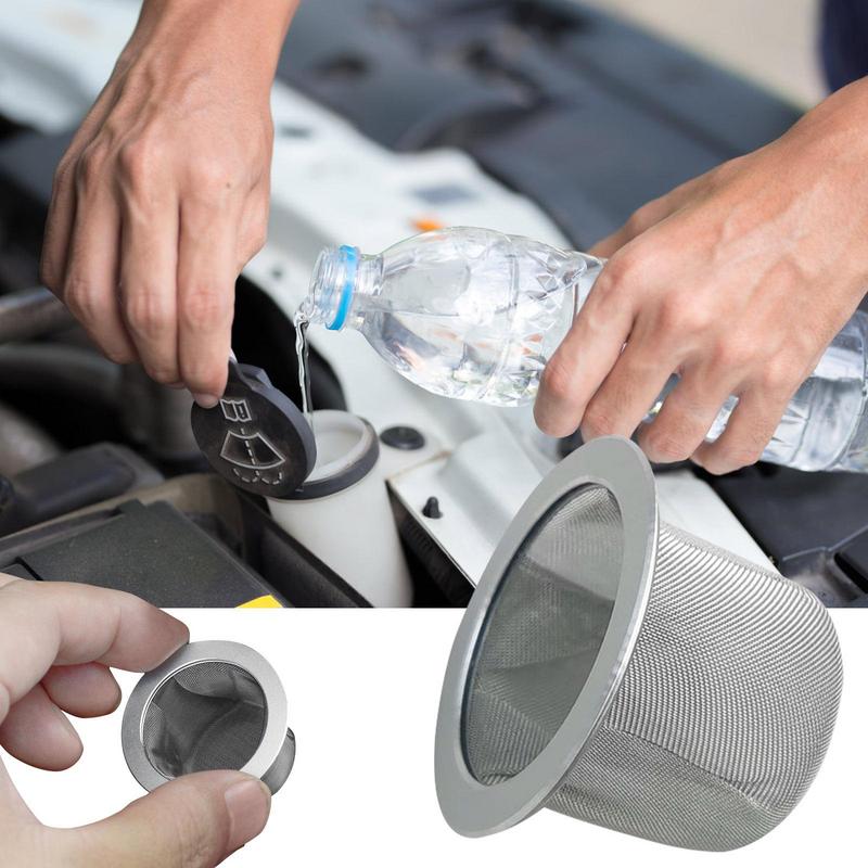 Stainless Steel Mesh Car Water Filter Screen Wiper Glass Water Filler Funnel For Tesla Model 3/Y Wiper Car Modified Accessories