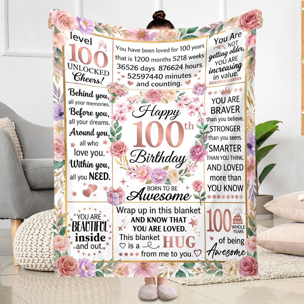 Vintage 1926 Anniversary Greetings Flannel Blanket-Soft and Suitable for Sofas,Beds,Offices,Travel,All Seasons,Great Gift for Holidays and Birthdays.