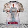 Men's Marvel Deadpool 3D Printed T-shirt with Harajuku Style Personalized Print Summer Short Sleeved Loose and Breathable