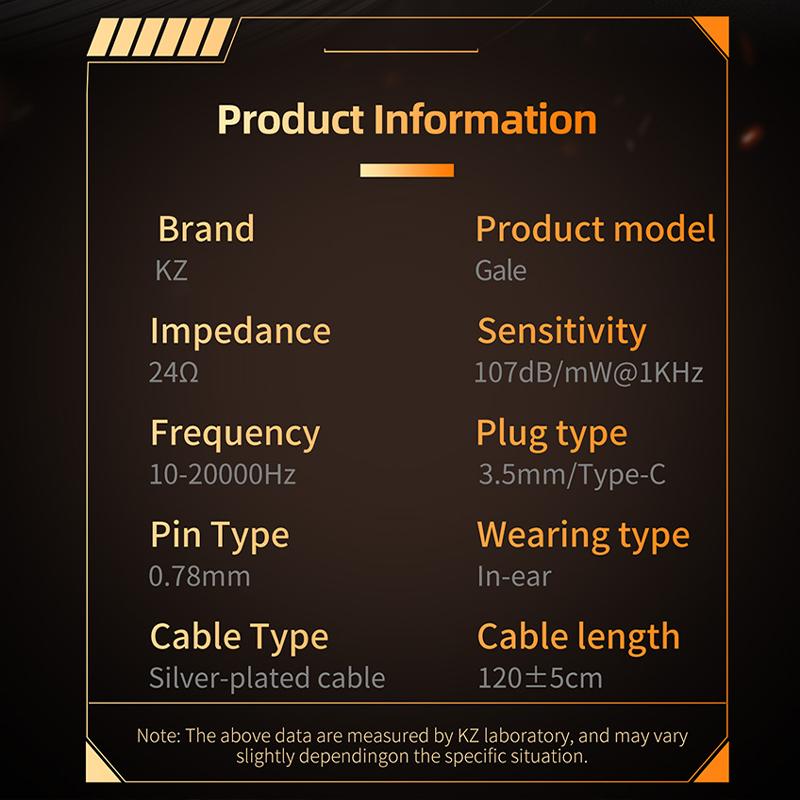KZ Gale Écouteurs Intra-auriculaires Gaming E-sports Bass Métal Écouteurs 3.5mm AUX/Type C Casque Pour Jeu Vidéo Scène Son Live