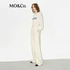 MO&Co. Women's Yak Wool Blend High-Waist Wide-Leg Drawstring Casual Pants