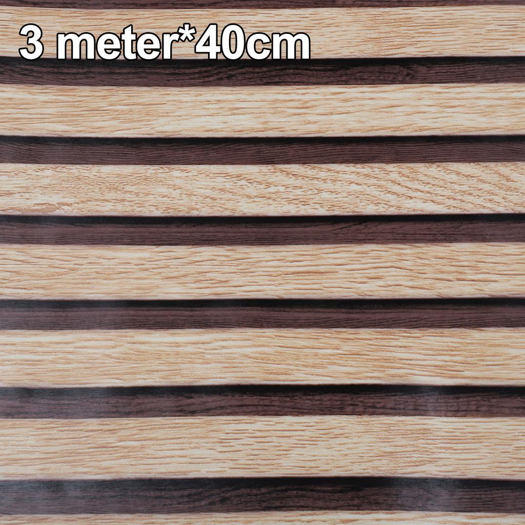 PVC Wood Slat Wallpaper Removable Peel Wallpaper Self Adhesives Wall Sticker For Kitchen Countertop Cabinet Home Decor