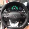 BFB1 For Hyundai Elantra 4 2016-2019 Ioniq 2017-2019 Hand Stitched Non-slip Carbon Fibre Genuine Leather Car Steering Wheel Cover