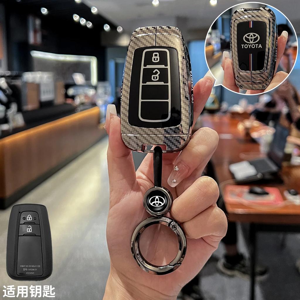 Zinc Alloy Car Key Case Cover Shell Fob For Toyota Prius Camry Corolla CHR C-HR RAV4 Land Cruiser Prado Car Keychain Accessories