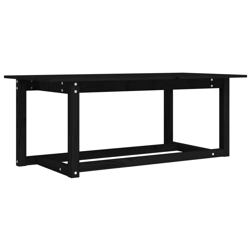 Coffee Table Black 110x55x45 Cm Solid Pine Wood