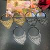 18K Cold Wind Sequined Spice Girl Earrings, Niche Design Sense, High Sense, European and American Sweet and Cool Wind Earrings