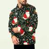Men's Christmas Print Zip-Up Sweatshirt, Long Sleeve Loose Fit Casual Fall Winter Top, Multiple Colors and Sizes