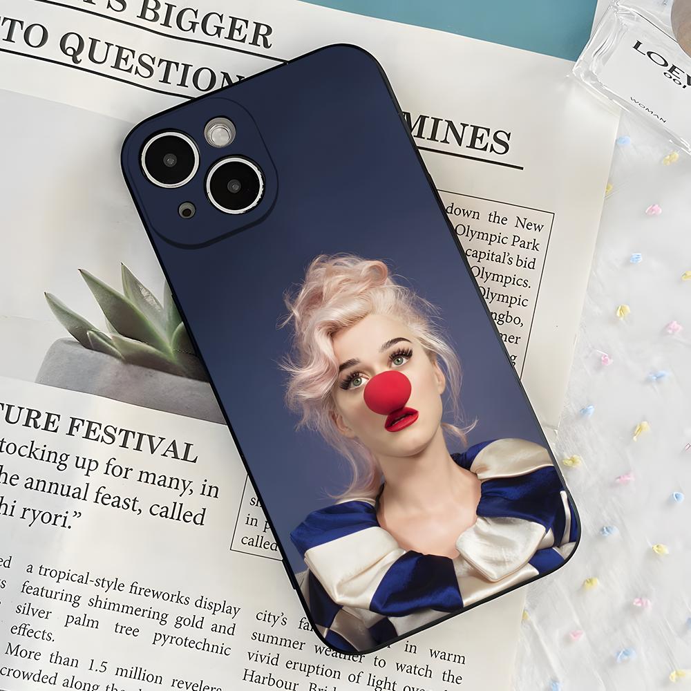 

Singer K-Katy P-Perry Phone Case For IPhone 16 Pro Max 15 14 13 Mini 12 Pro 11 XS Max 7 8 Plus Black Soft Shell iPhone 16 Pro Max