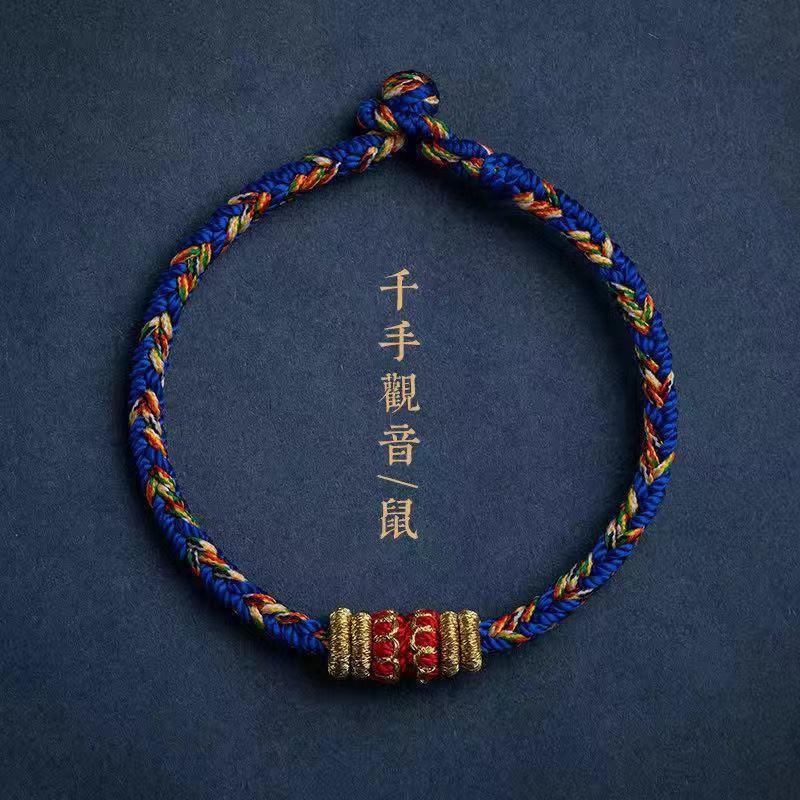 

Snake zodiac guardian red rope, natal Buddha eight patron saints micro-carving projection hand rope