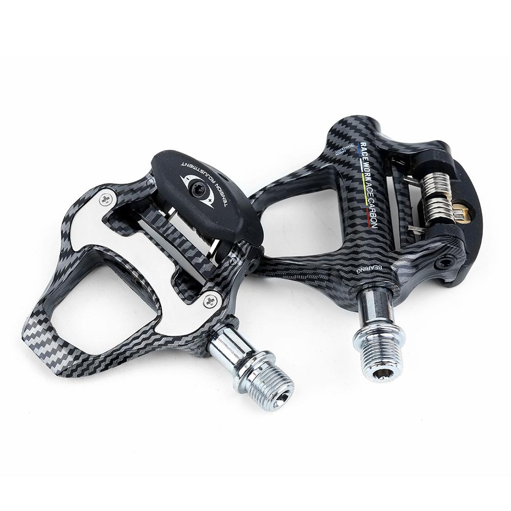 RRACEWORK R350 Pedals For Road Bicycle Footrest Cleat Pedal Racing Bike Foot Rest Carbon fiber Footrest With Spd Sl Clip