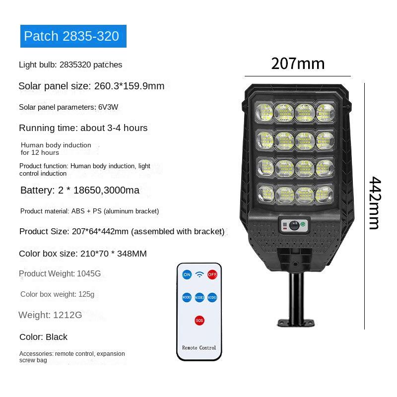 Outdoor garden light, LED rechargeable human body sensor light,wall lighting, super bright, integrated street light,solar energy