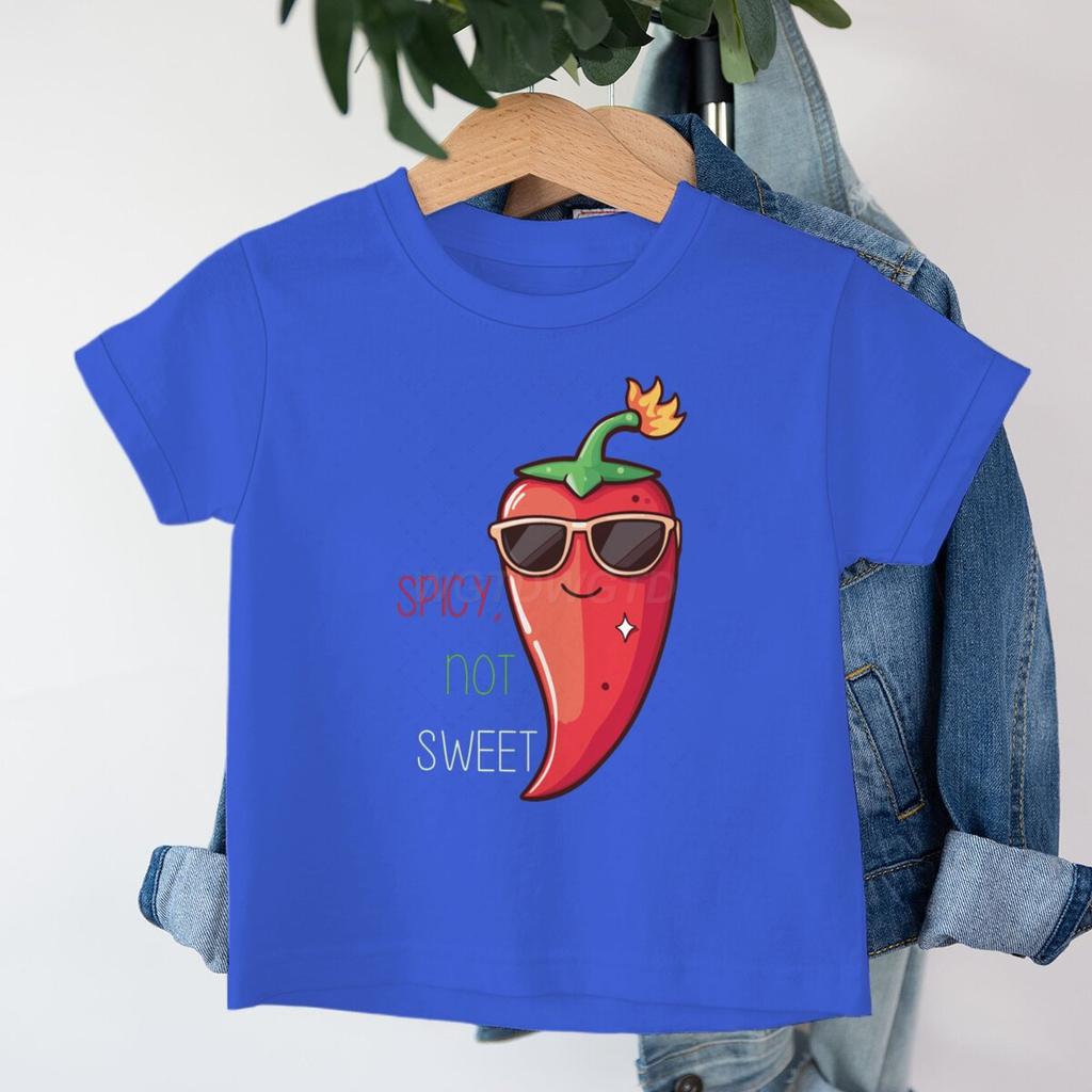 Funny Chili Tshirts for Children Chili Spicy Not Sweet Graphic Design Kids Tshirt Cartoon Clothes Child Girl Boy Casual Tops