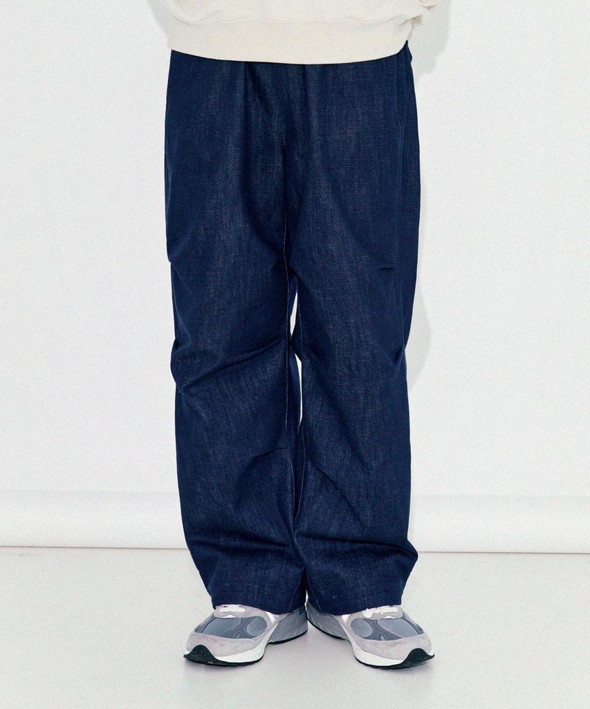 DIAMOND LAYLA Unmodified Denim String Wide Pants P16 Blue Denim
