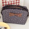 Bear Lace Trim Makeup Bag Large Capacity Toiletry Organizer Purse Chic Pencil Case  Travel