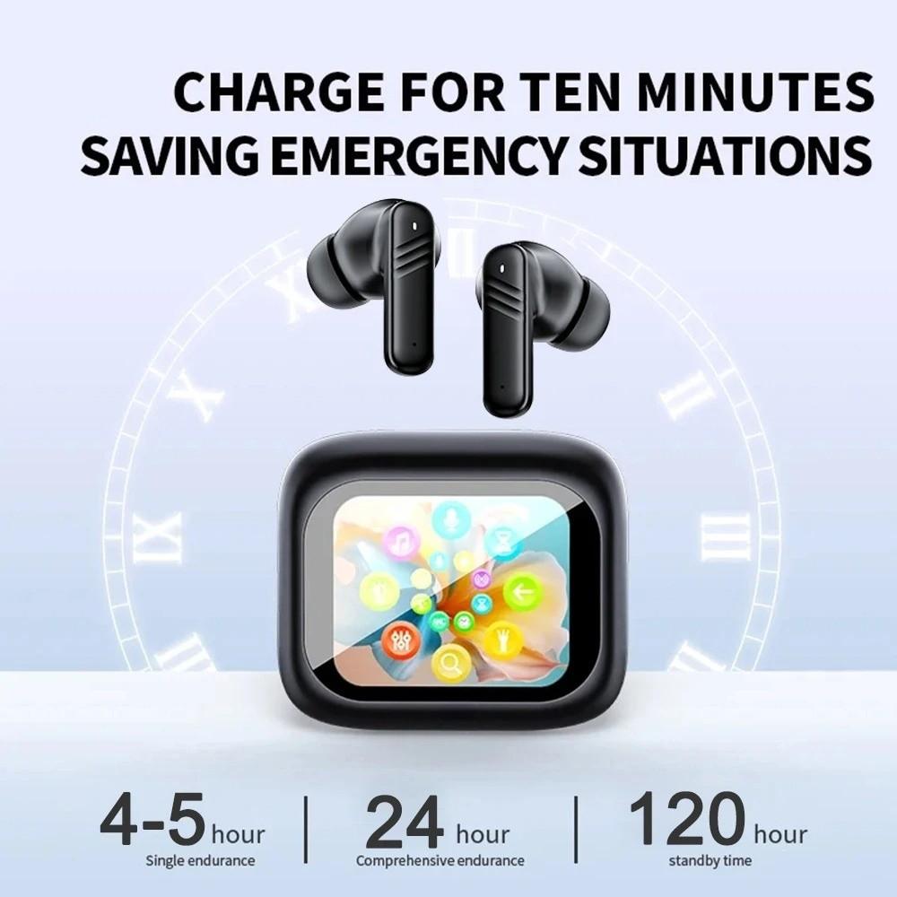 Bluetooth 5.4 ANC Bluetooth Earphones Smart LCD Wireless in-Ear Earbuds Mobile Phone Universal